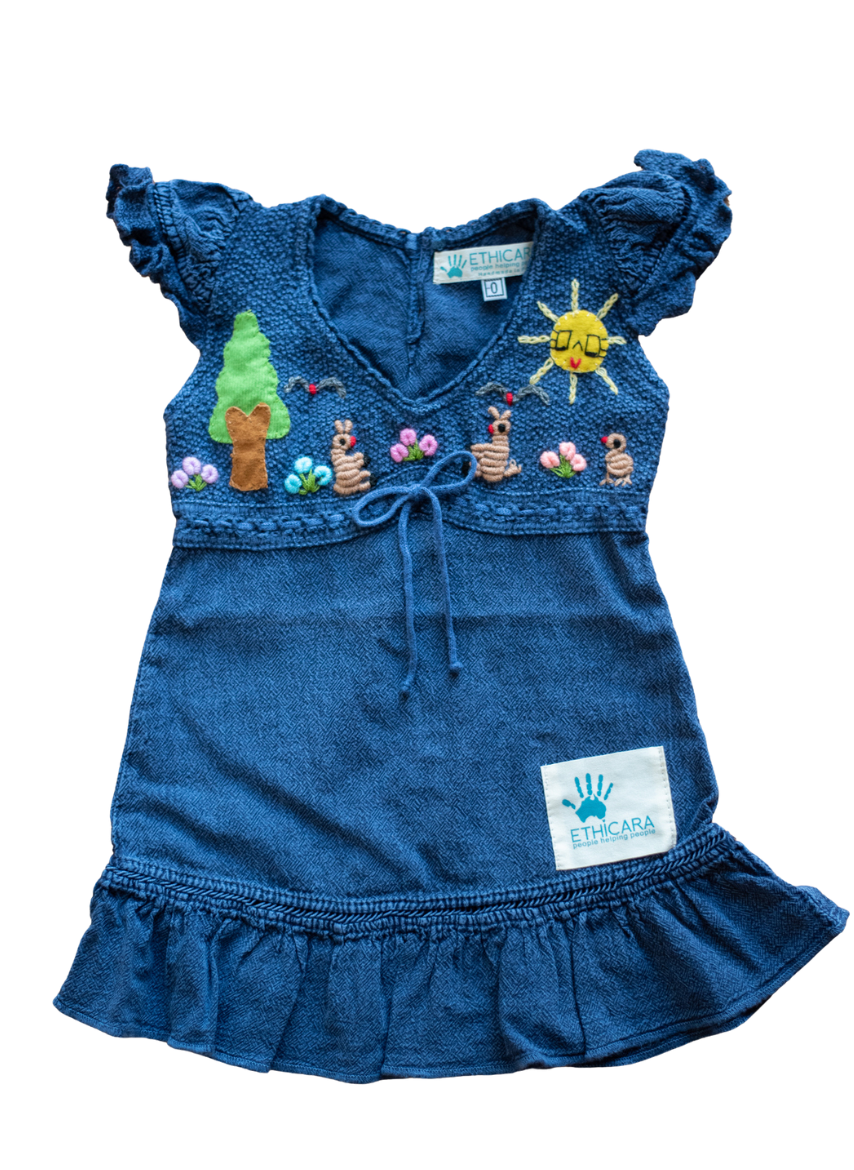 Magui (Forest) Ruffled Cotton Dress
